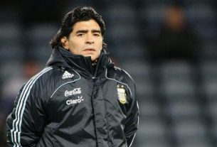 Famous Argentine footballer Diego Maradona
