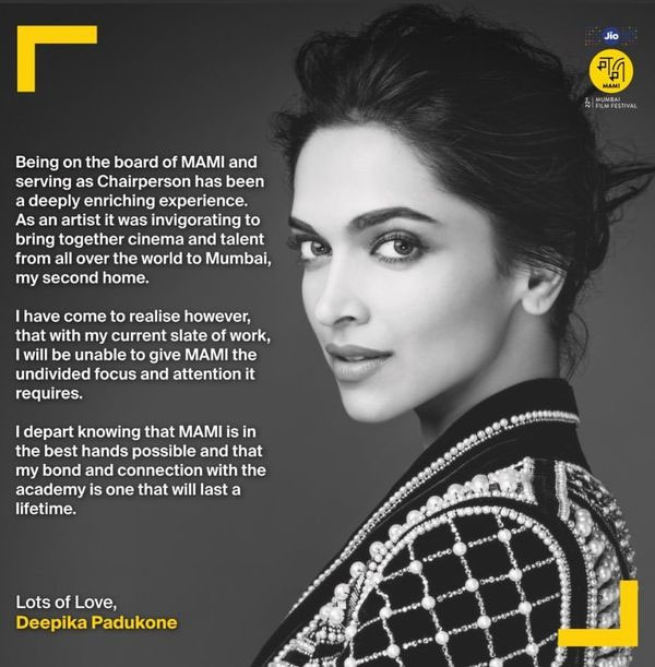 Deepika Padukone Resigned As Chairperson Of MAMI