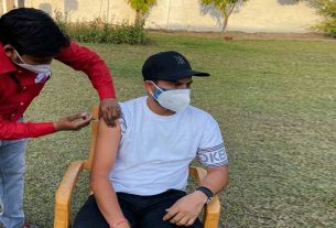 cricketer kuldeep yadav takes corona vaccine at guest house