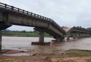 bridge river kanchi collapsed heavy rain cyclone yaas