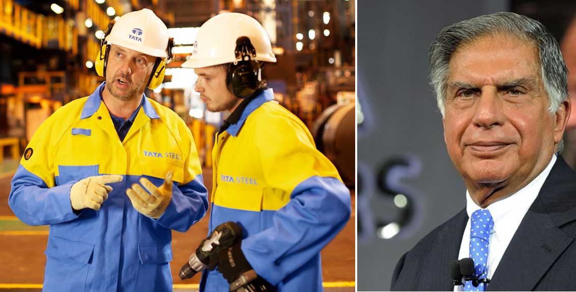 tata stee employee with ratan tata