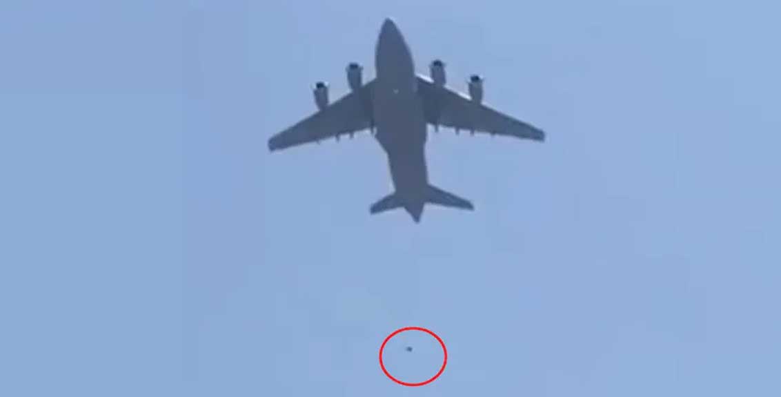 Two people fell as plane took off from kabul airport