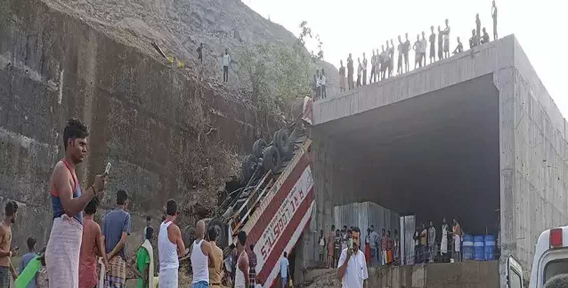 Mumbai-Pune Expressway Highway Accident Truck Falls From Bridge