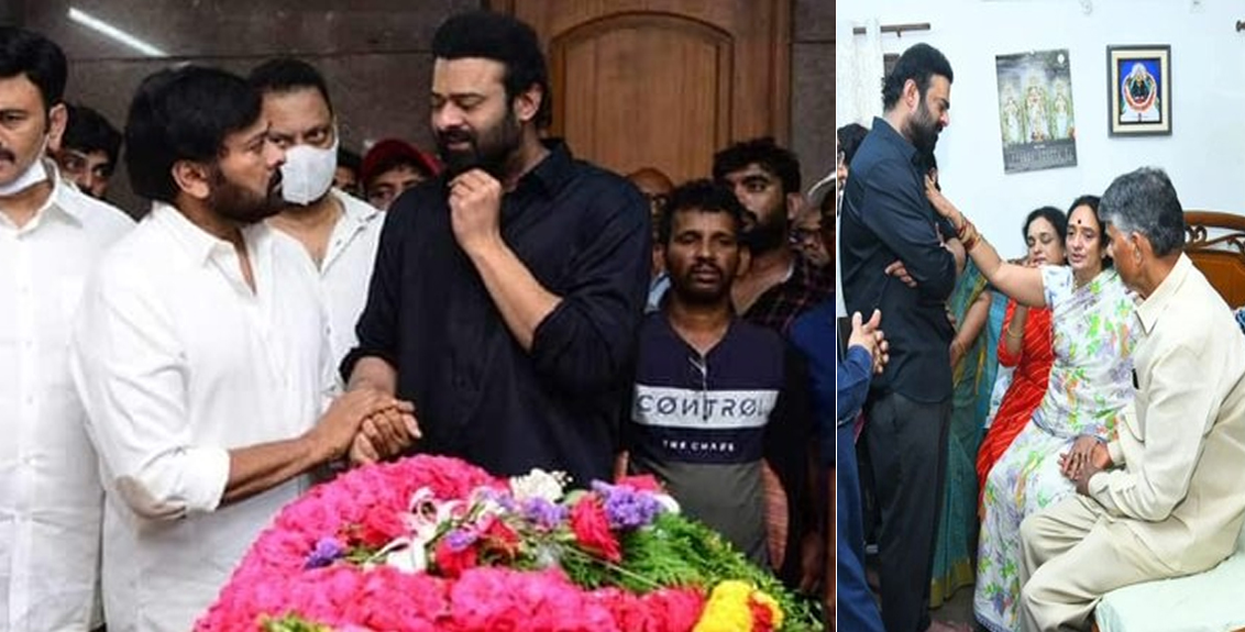 Prabhas breaks down in tears after uncle Krishnam Raju's death