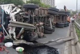 Pune: Truck Carrying Coal Overturns Near Navle Bridge