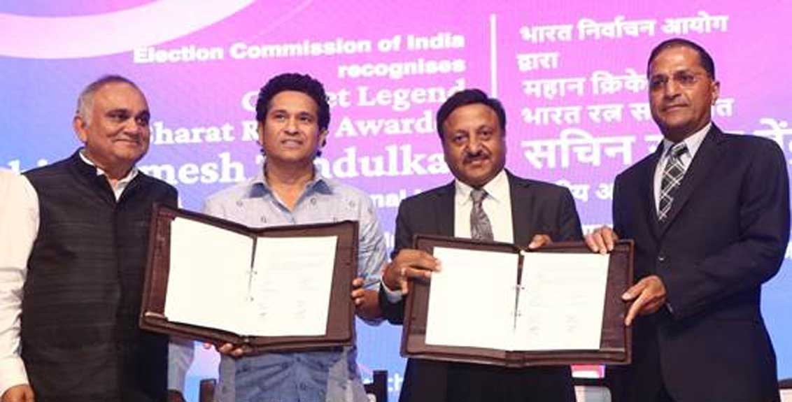cricketer Sachin Tendulkar 'National Icon' of Election Commission of India