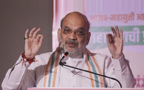 Amit Shah addressing the media – Amit Shah speaks about Maharashtra's political developments and BJP's strategies in the state.