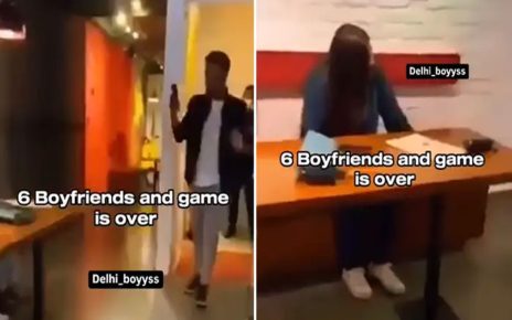 Girl caught dating six boyfriends at a café, viral moment on social media