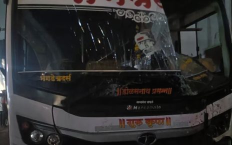 Hinjewadi bus accident scene in IT Park Pune